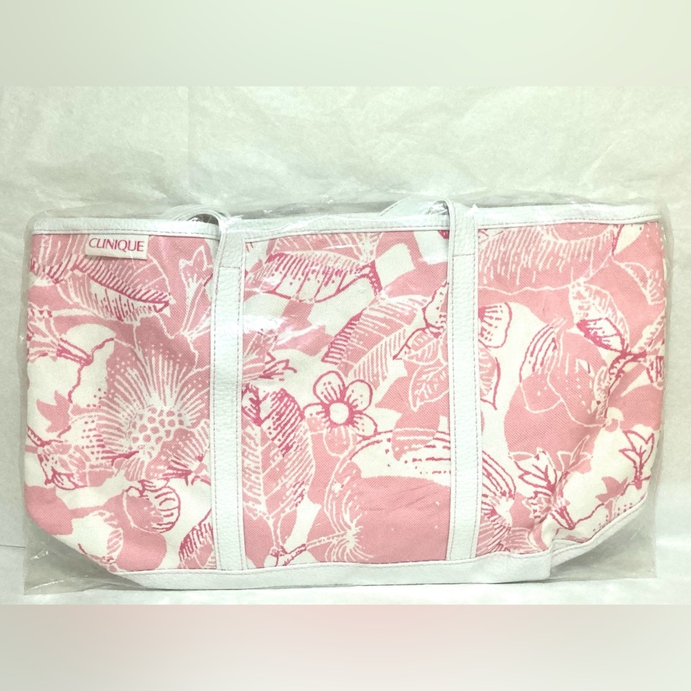Clinique Pink Floral Women's Tote Bag NWT
